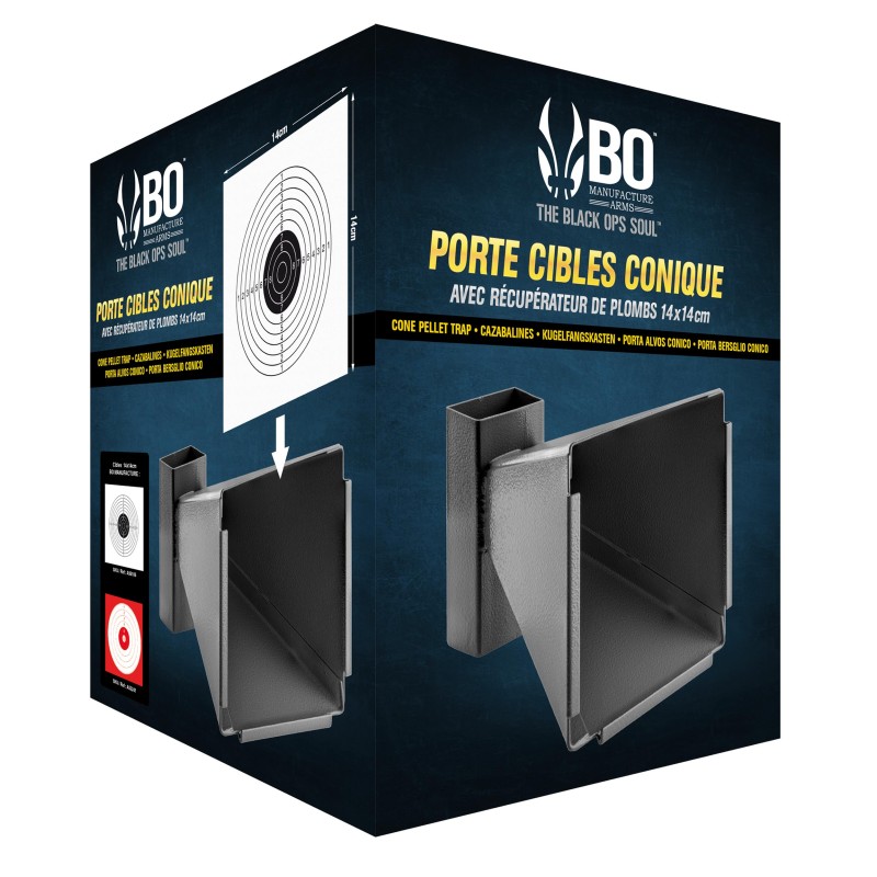 PORTE CIBLE CONIQUE 14 X 14 CM BO MANUFACTURE EN ACIER