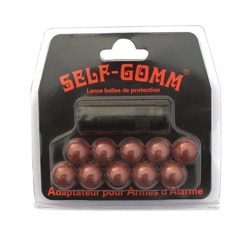 ADAPTATEUR POUR ARMES D'ALARME + 10 PROJECTILES SELF GOMM