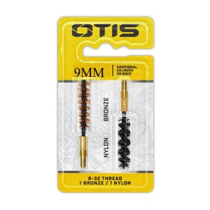 Set de 2 brosses OTIS - Nylon/Bronze  .38"/9 mm et 357" Magnum