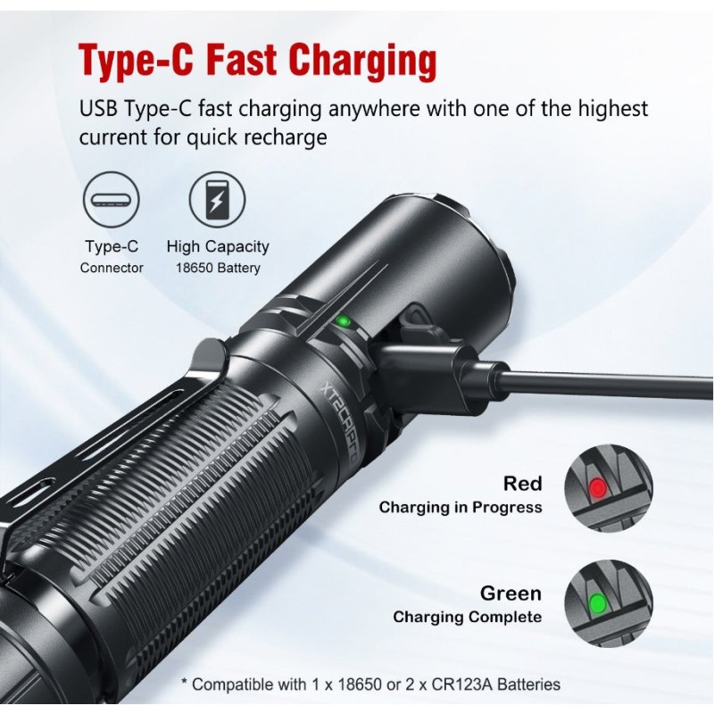 LAMPE TACTIQUE KLARUS XT2CRPro - RECHARGEABLE - 2100 LUMENS