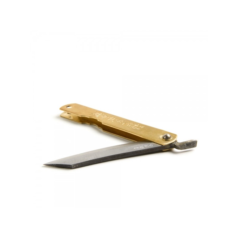 COUTEAU HIGONOKAMI LUXE LAITON 10CM CARBONE