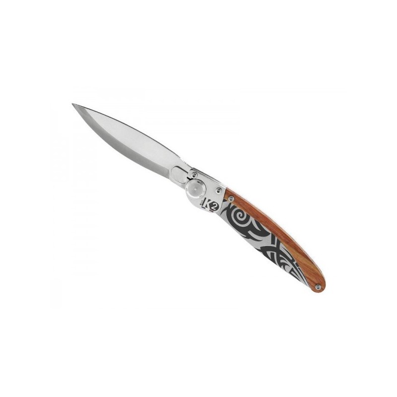 COUTEAU K2 BOIS DE ROSE DÉCOR TRIBAL
