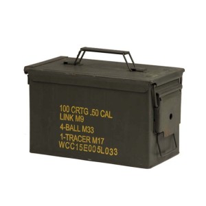 Boite Munitions métal US Armée Cal. 50/5.56 28x18x14cm