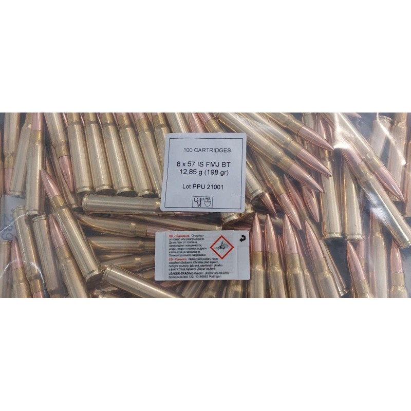 CARTOUCHES PPU 8x57 IS FMJ BT 198grs X100