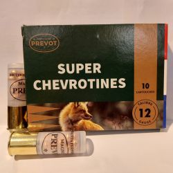 Cartouches PREVOT SUPER CHEVROTINES MAGNUM cuivrées Cal.12/76 21grs 
