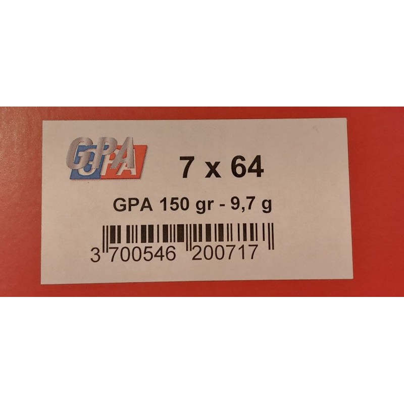 SOLOGNE GPA Calibre 7x64 150grs - Boite de 20 Cartouches