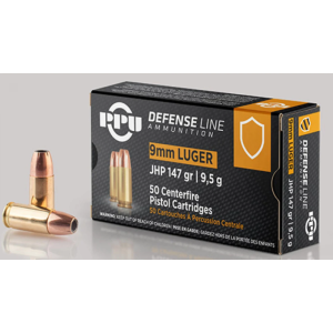 PPU Cartouches 9mm luger JHP 147grs - Boite de 50 unités