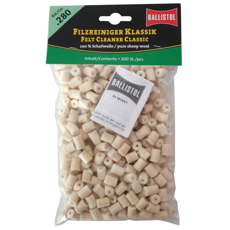 Tampon de nettoyage BALLISTOL Feutre Classique Cal. 280 - 300 Pcs
