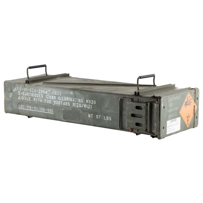 CAISSE MÉTAL À MUNITION US - 30 x 15,5 x 81 cm - OCCASION