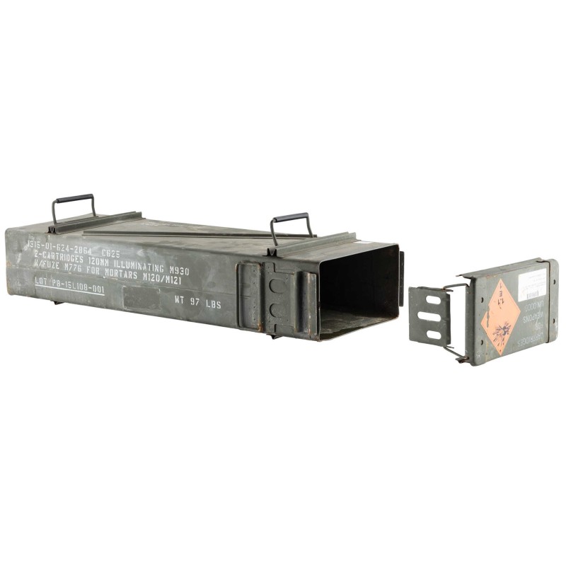 CAISSE MÉTAL À MUNITION US - 30 x 15,5 x 81 cm - OCCASION