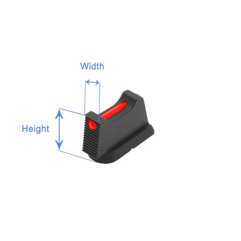 EEMANN TECH FRONT SIGHT (guidon) POUR CZ 75, CZ SHADOW 2,  AVEC FIBRE OPTIQUE DE 1MM -  Hauteur 9,5 mm Largeur 3mm  ET-130226