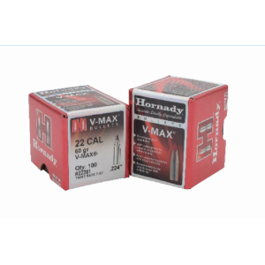 Ogives HORNADY Cal. 22 .224 60grs V-MAX 22281 - Boite de 100 unités