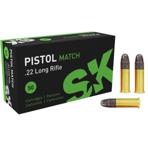 Cartouches SK PISTOL MATCH Calibre 22LR - Boite de 50 unités