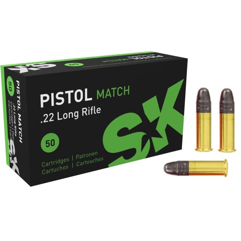 Cartouches SK PISTOL MATCH Calibre 22LR - Boite de 50 unités
