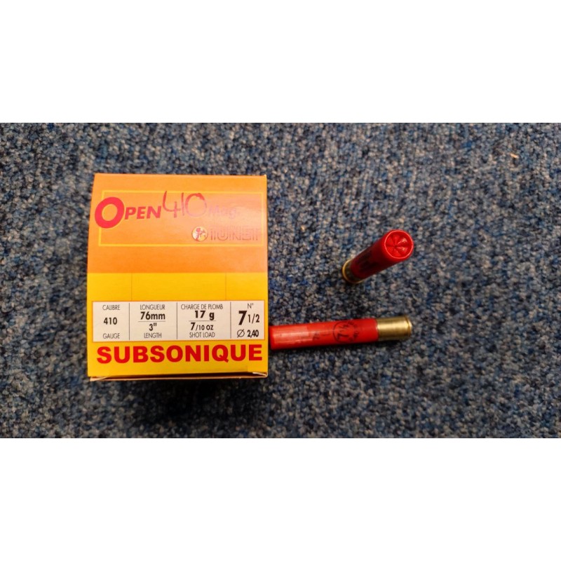 open 410 subsonique 17g numéro pb 7,5 boite de 25