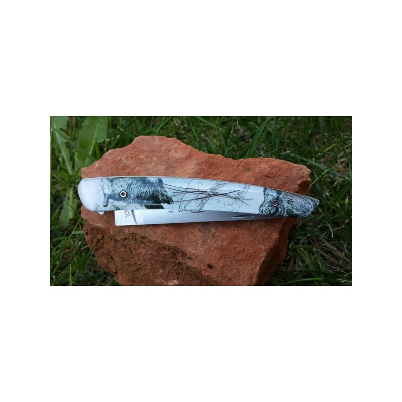 COUTEAU LE THIERS LE POTE RESINE POIL DE SANGLIER