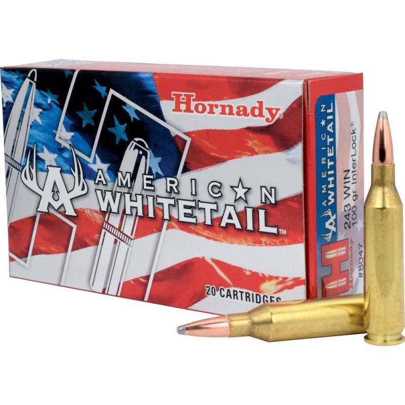 Cartouches HORNADY 243 WIN 100grs InterLock