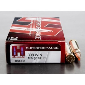 Cartouches HORNADY 308 WIN 165grs SST