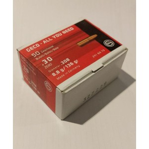 Ogives GECO ZERO Cal. 30 .308 136grs - 8.8g - Boite de 50 unités