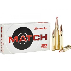Cartouches HORNADY Calibre 308 Winchester 168grs ELD MATCH - Boite de 20 unités
