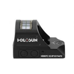HOLOSUN Reflex 507C X2 -Réticule : Rouge - bouton +/- et panneau solaire - Sans adaptateur