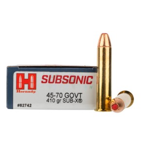 CARTOUCHES HORNADY SUB-X - Cal: 45-70 GOVT SUBSONIC - 410gr