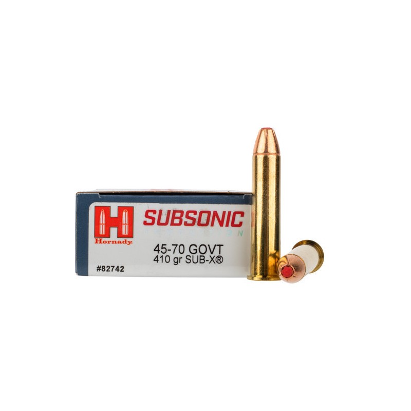CARTOUCHES HORNADY SUB-X - Cal: 45-70 GOVT SUBSONIC - 410gr
