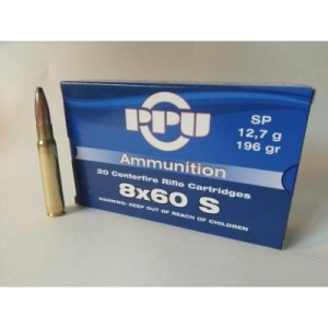 cartouches PPU 8x60S SP 196gr (12,7g)