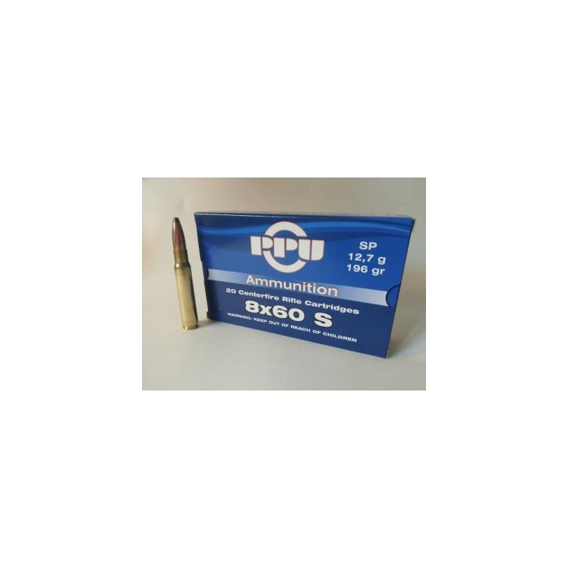 cartouches PPU 8x60S SP 196gr (12,7g)
