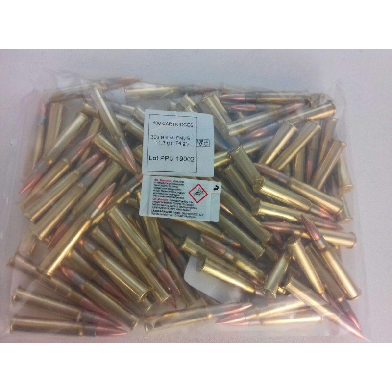 Cartouches PPU 303 BRISTISH FMJBT 174grs - sachet 100 unités