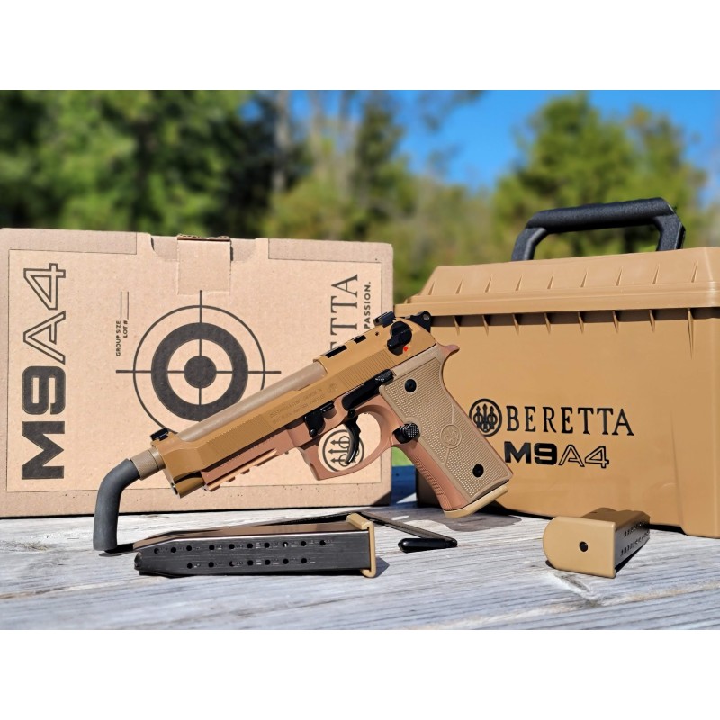 PISTOLET BERETTA M9A4 CAL. 9mm 5.2" FILETE 1/2-28 CERAKOTE FDE 18 COUPS