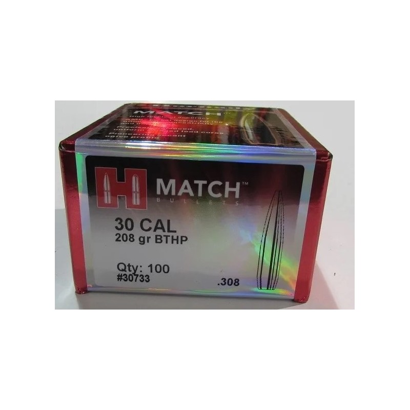 Ogives HORNADY BTHP MATCH - CAL: 30 (.308") - 208GR - 30733