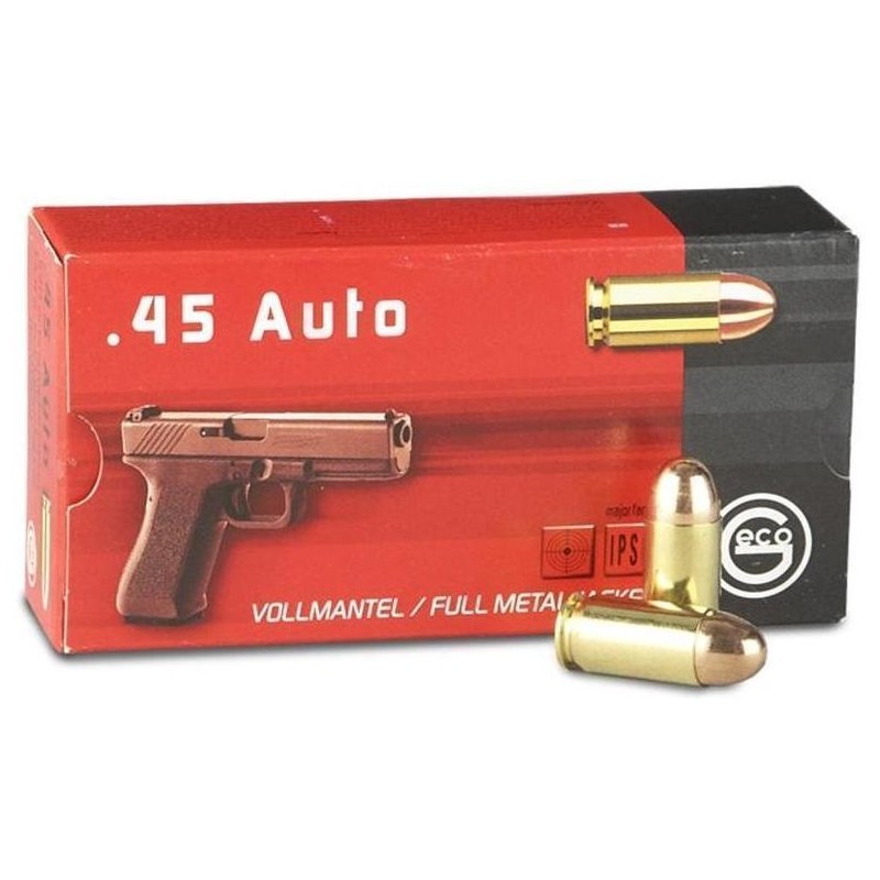 Cartouches GECO Calibre 45ACP FMJRN 230grs - Boite de 50 unités