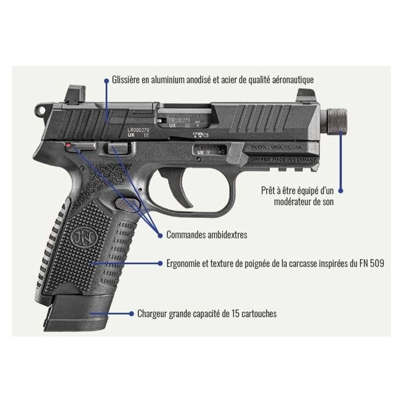 PISTOLET FN HERSTAL - MOD. 502 T / BLACK - CAL. 22LR