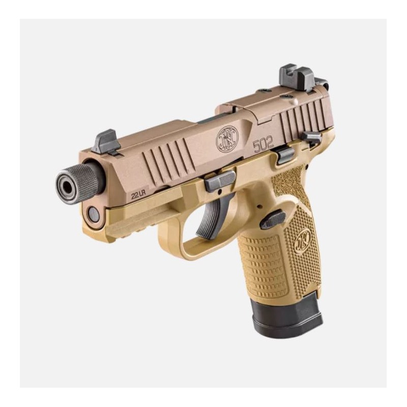 PISTOLET FN HERSTAL - MOD. 502 T / FDE (TAN) - CAL. 22LR