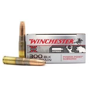 PROMO !  Cartouches WINCHESTER 300 AAC BLACKOUT SUBSONIC POWER POINT 200gr X20