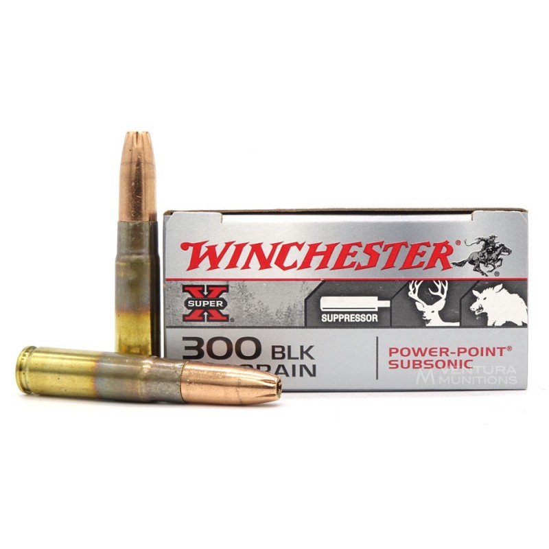 PROMO !  Cartouches WINCHESTER 300 AAC BLACKOUT SUBSONIC POWER POINT 200gr X20