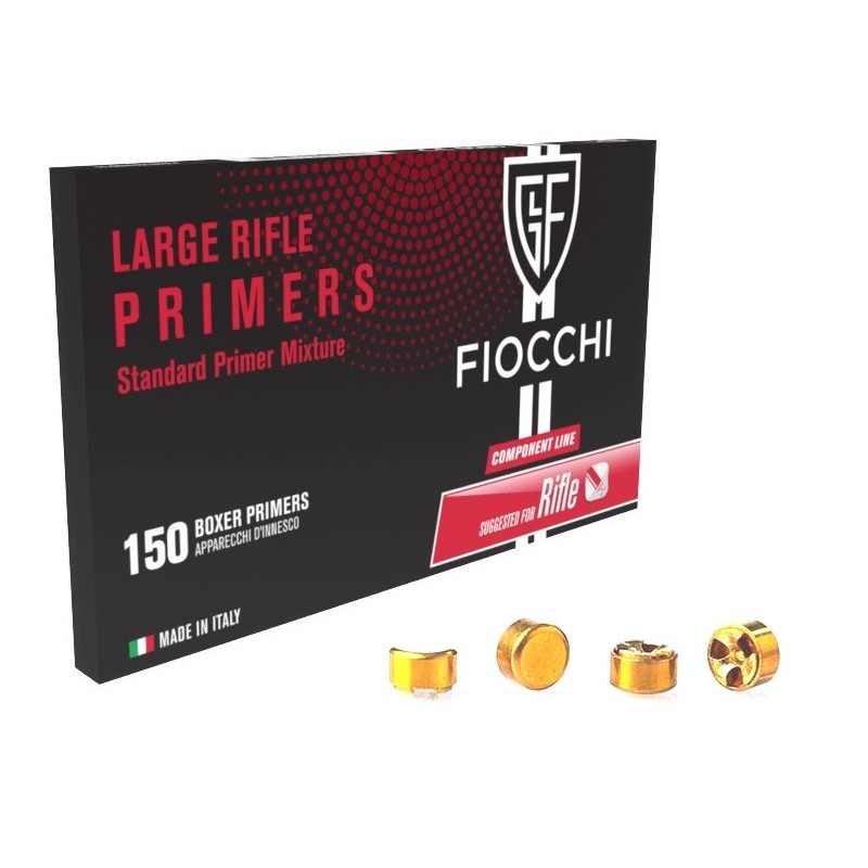 AMORCES FIOCCHI LARGE RIFLE - PLAQUETTE DE 150 UNITES