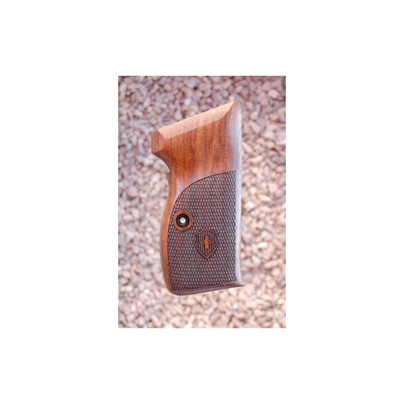 PLAQUETTES BOIS PISTOLET SIG SAUER P210 grips (damier+logo)