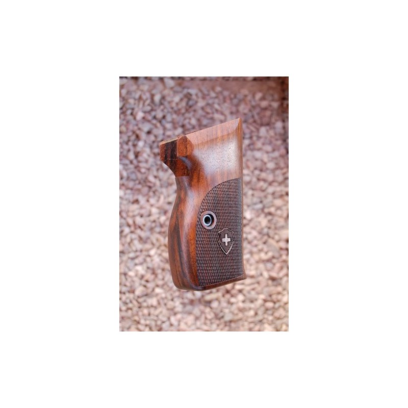 PLAQUETTES BOIS PISTOLET SIG SAUER P210 grips (damier+logo)