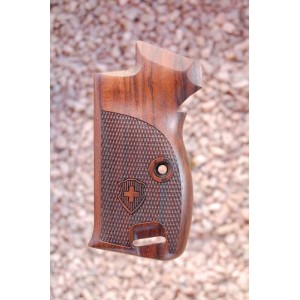 PLAQUETTES BOIS PISTOLET SIG SAUER P210 grips (damier+logo)