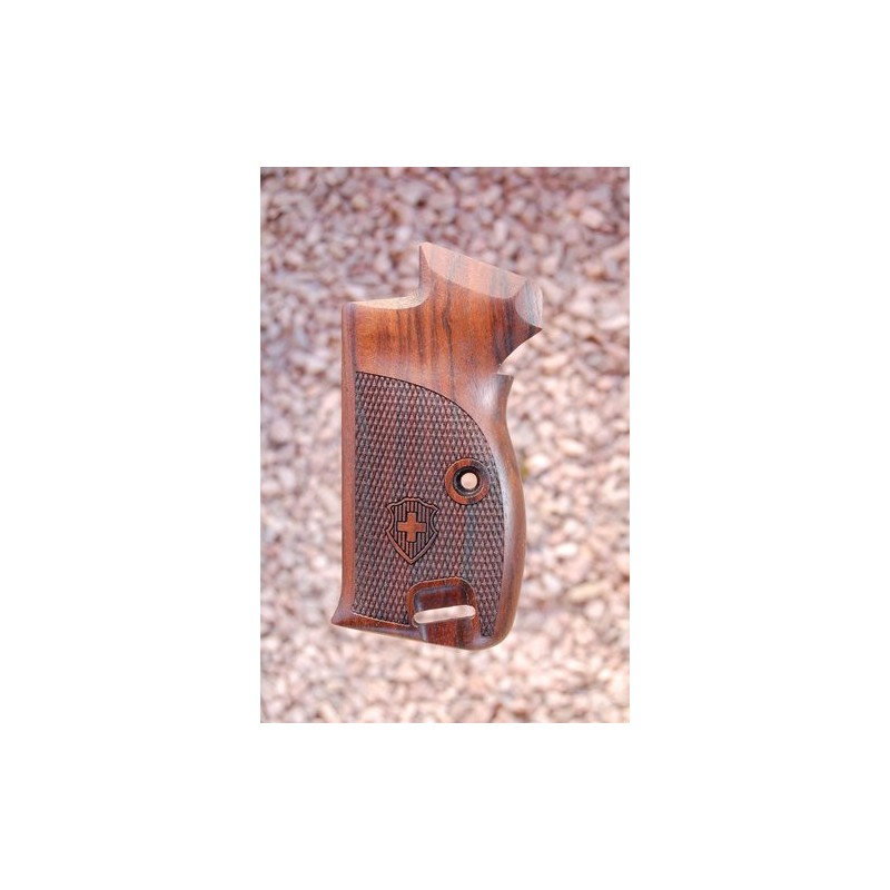 PLAQUETTES BOIS PISTOLET SIG SAUER P210 grips (damier+logo)