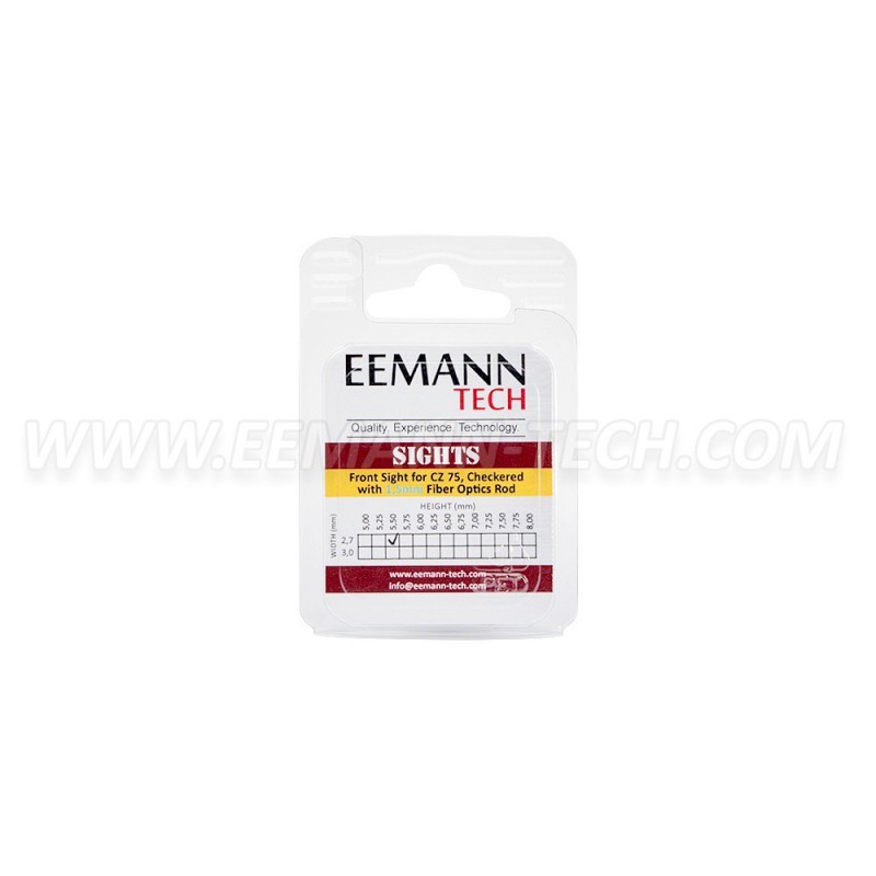 EEMANN TECH GUIDON FIBRE OPTIQUE ROUGE 1,5mm - LARGEUR 2,7 mm - POUR CZ 75 / SHADOW 2  ET-130324