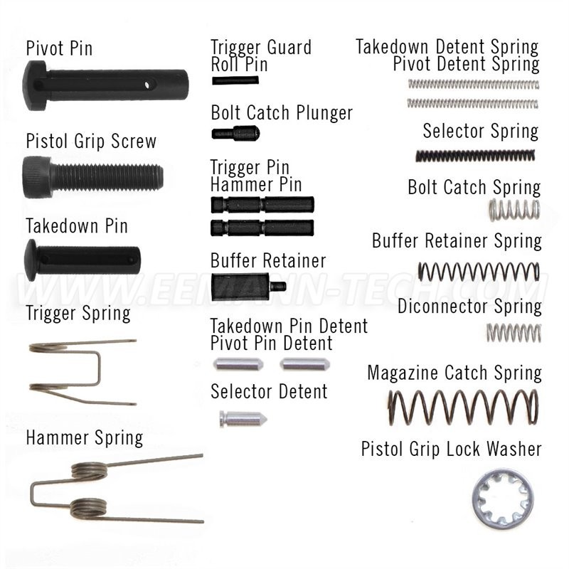 EEMANN TECH / LOWER SMALL PARTS SET - AR15 / REF ET-180005