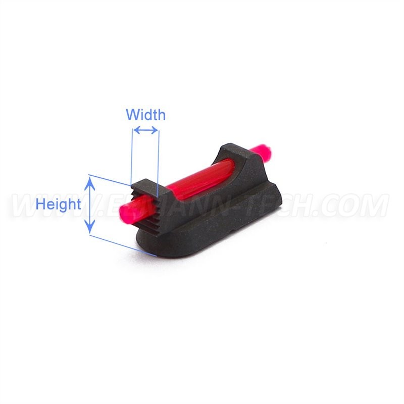EEMANN TECH GUIDON FIBRE OPTIQUE ROUGE 1,5mm - LARGEUR 2,7 mm - POUR CZ 75 / SHADOW 2  ET-130304