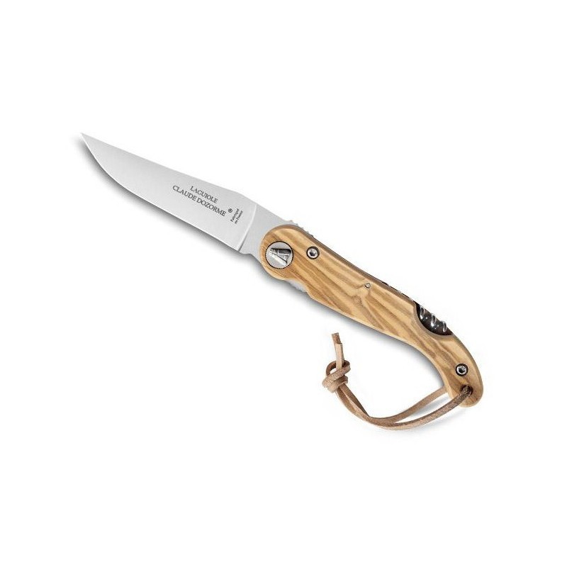 COUTEAU LAGUIOLE CLAUDE DOZORME BAROUDEUR 2 PIÈCES MANCHE EN OLIVIER