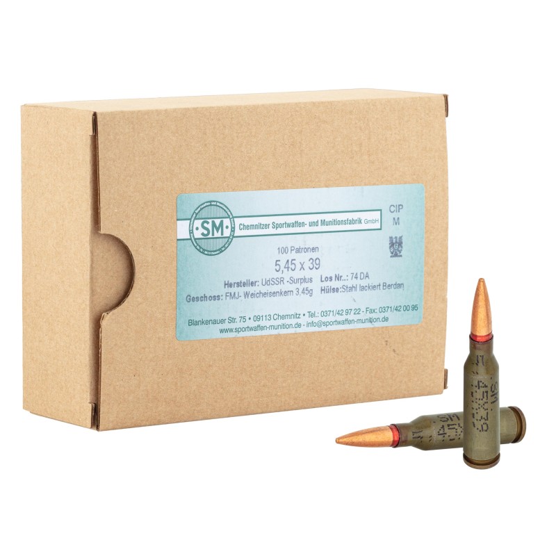 MUNITIONS SPORTWAFFEN 5.45X39 mm - Boite de 100