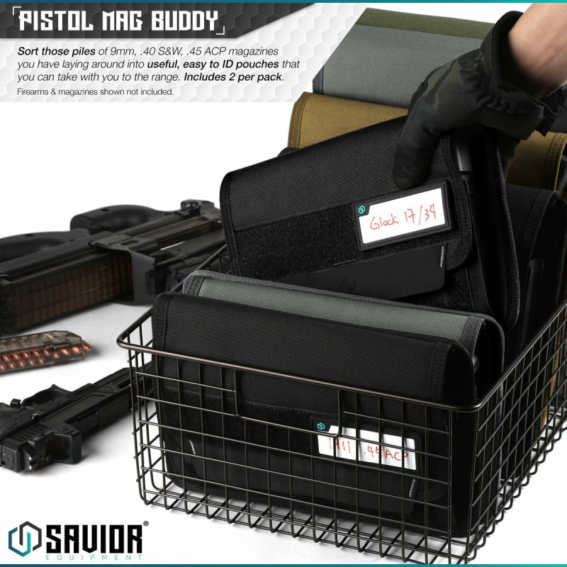 SAVIOR - MAG BUDDY - PISTOL MAG POUCH - POCHETTE POUR CHARGEURS PISTOLETS - 5 CHARGEURS - LOT DE 2 POCHETTES