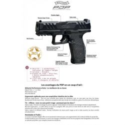 Pistolet WALTHER PDP COMPACT OR SIZE 4.6'' Calibre 9X19 - 18 Coups