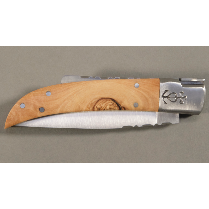 COUTEAU REGIONAL PLIANT LE CAMARGUAIS N°10 TRIDENT SOUDE - 9 CM OLIVIER